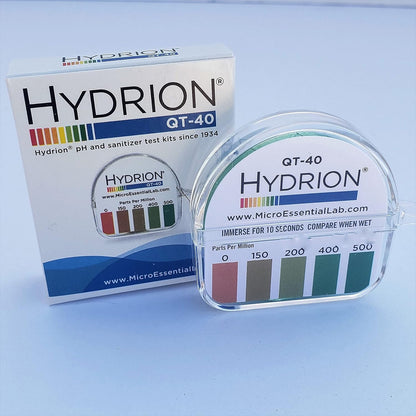 Hydrion QT-40 Quat Sanitiser Test Tape, 0-500 ppm, 15 ft Roll