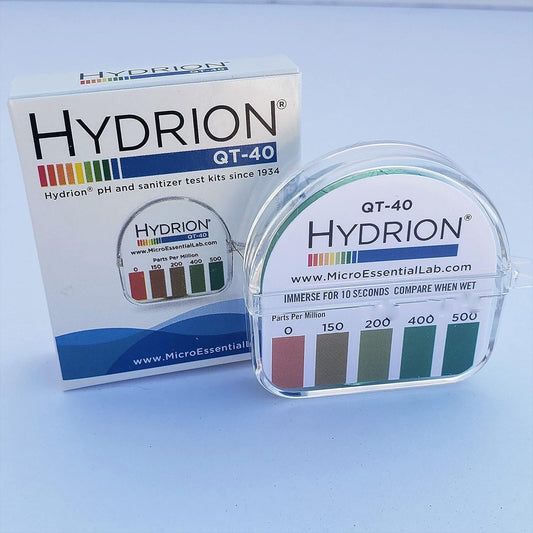 Hydrion QT-40 Quat Sanitiser Test Tape, 0-500 ppm, 15 ft Roll