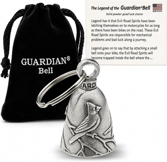Guardian Bell Cardinal Good Luck Bell with Keyring and Velvet Gift Bag, 1.5 In