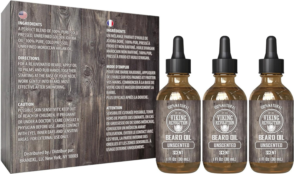 Viking Revolution Unscented Beard Oil, 1 fl oz (30 ml), Pack of 3 - view 5