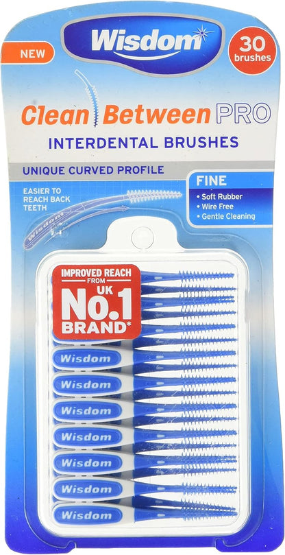 Wisdom Clean Between Pro Interdental Brushes Fine, Pack of 3, 90 Count