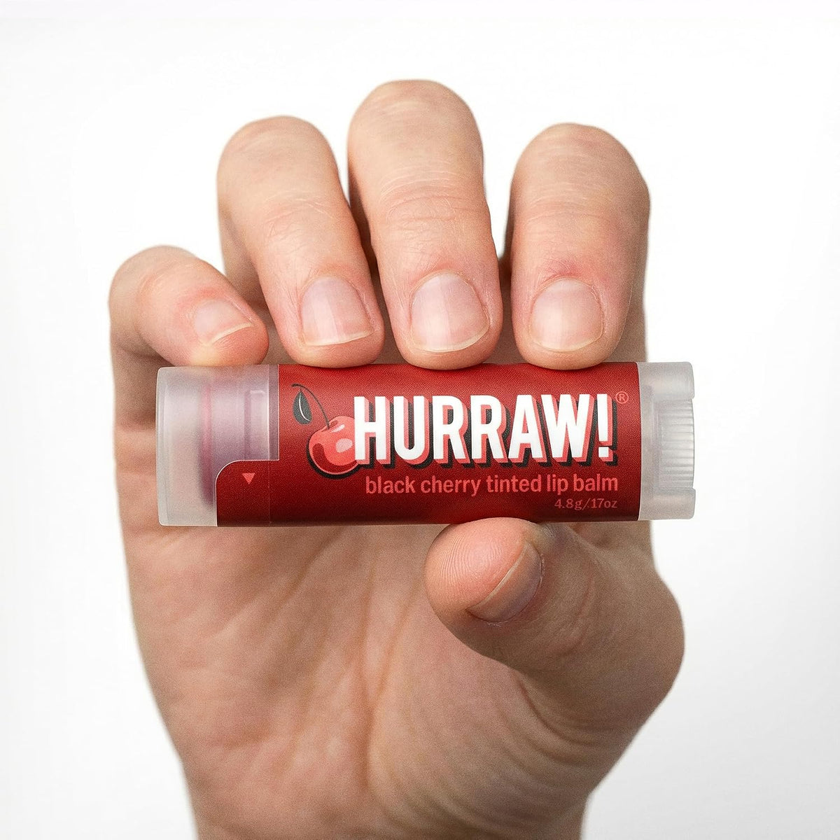 Hurraw! Black Cherry Tinted Lip Balm, Sheer Red Tint - view 6