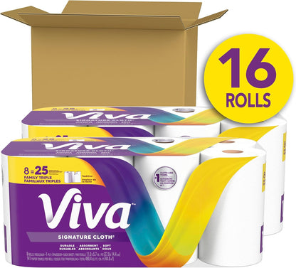 Viva Signature Cloth Paper Towels, 16 Family Triple Rolls - view 2