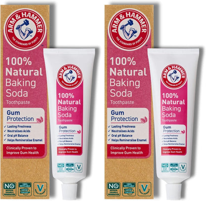 Arm & Hammer 100% Natural Baking Soda Gum Protection Toothpaste, 2 x 75 ml