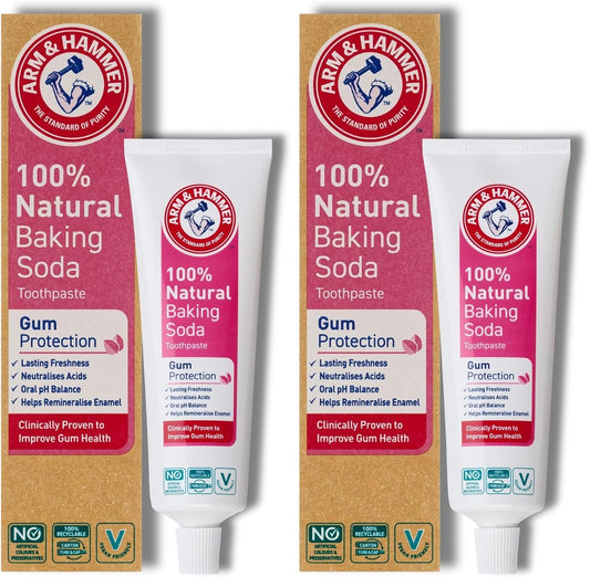Arm & Hammer 100% Natural Baking Soda Gum Protection Toothpaste, 2 x 75 ml