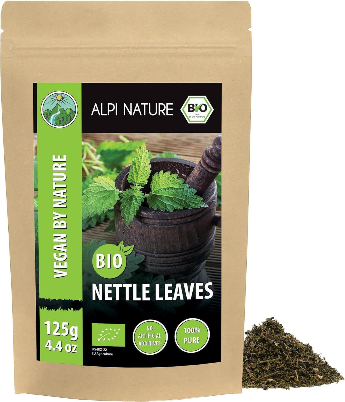Alpi Nature Organic Nettle Tea 125 g Dried Leaves — product view