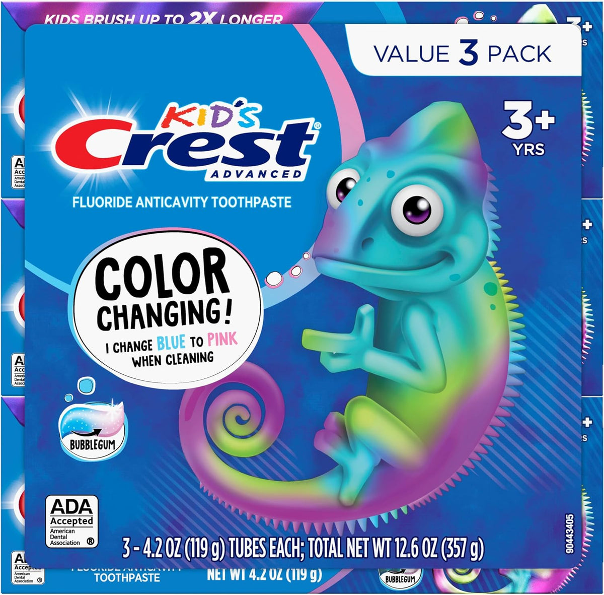 Crest Advanced Kid's Fluoride Toothpaste Bubblegum 4.2 oz, 3 Count - view 5
