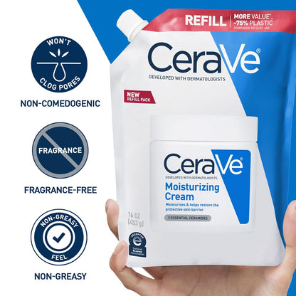 CeraVe Moisturising Cream for Face & Body, Dry Skin, 16 oz Refill - view 4