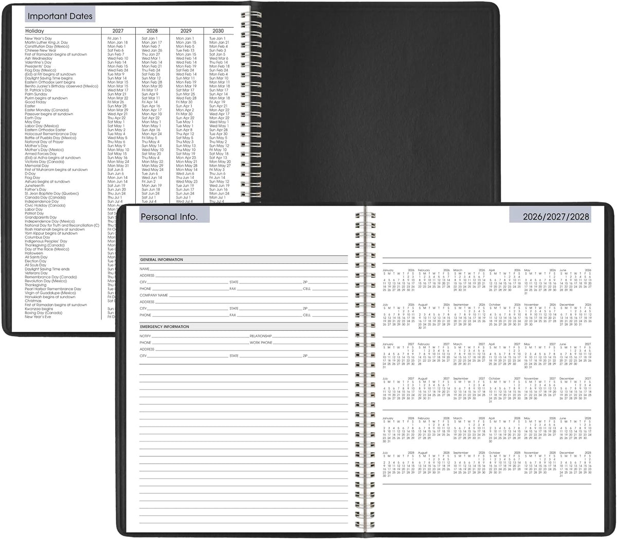 AT-A-GLANCE 2027 DayMinder Weekly Appointment Book, 8 x 11 Inch, Black - view 5