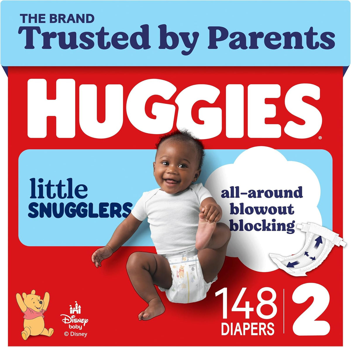 Huggies Little Snugglers Nappies, Size 2, 148 Count
