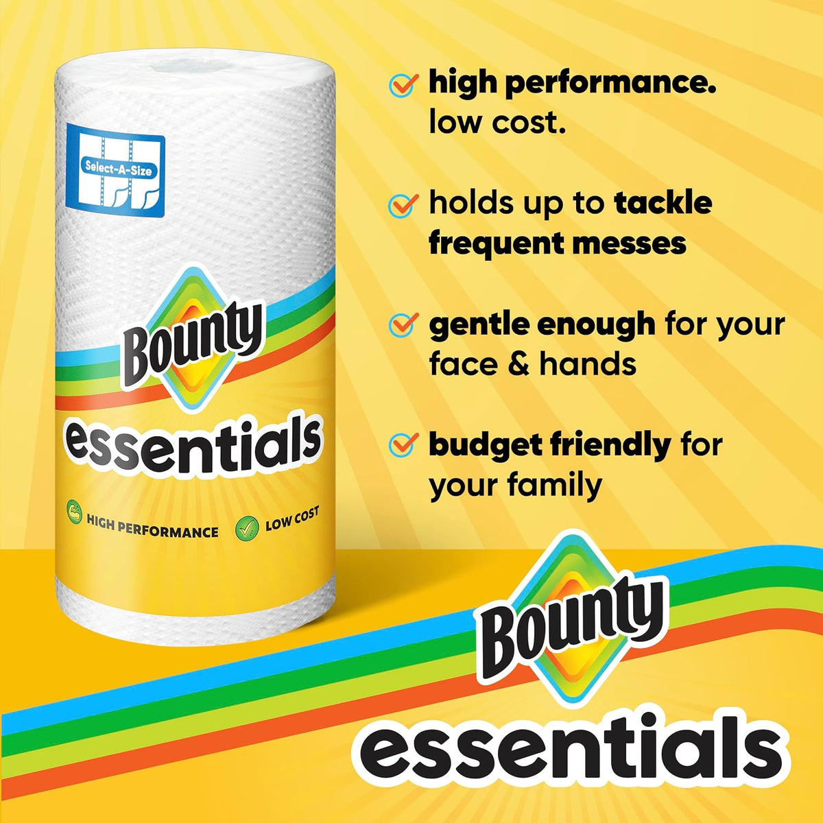 Bounty Essentials Select-A-Size Paper Towels, 6 Double Rolls - view 2