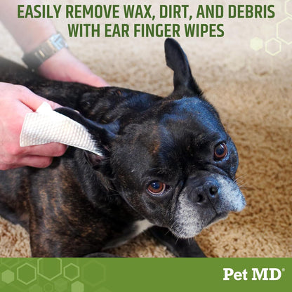Pet MD Dog Ear Cleaning Finger Wipes, 50 Count - view 2