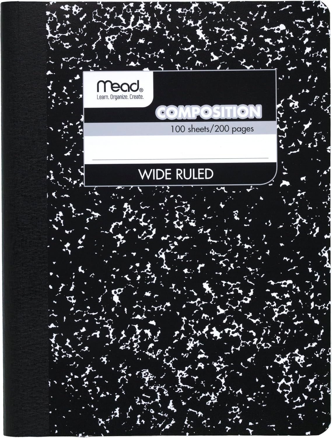 Mead Composition Notebook, Wide Ruled, 100 Sheets, Black Marble — product view