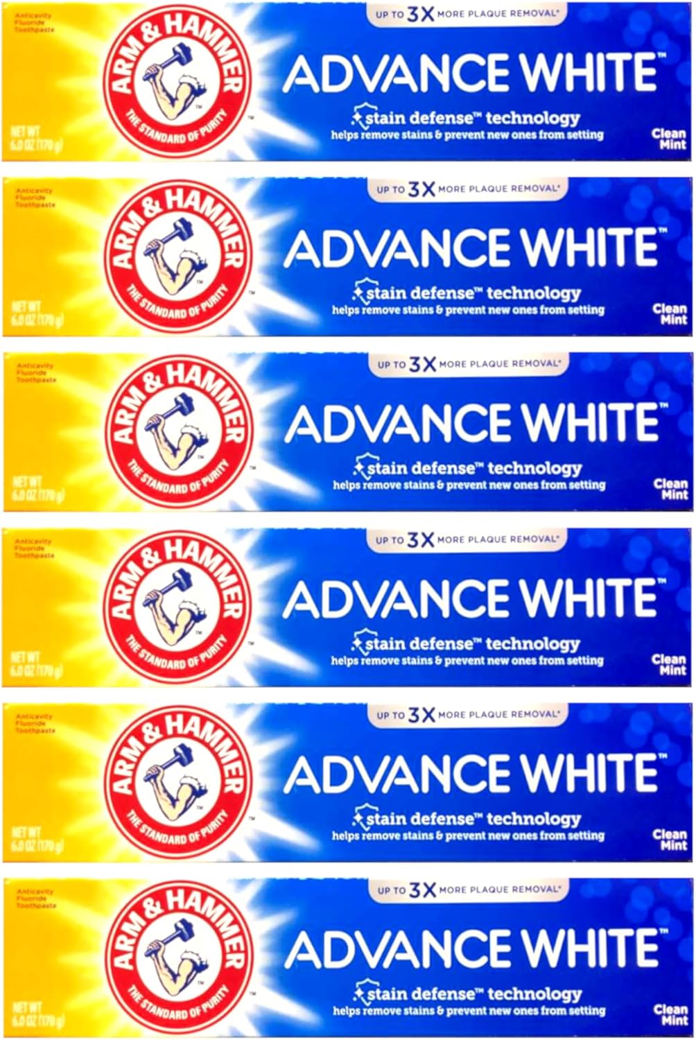 Arm & Hammer Advance White Extreme Whitening Toothpaste 6 oz, Pack of 6