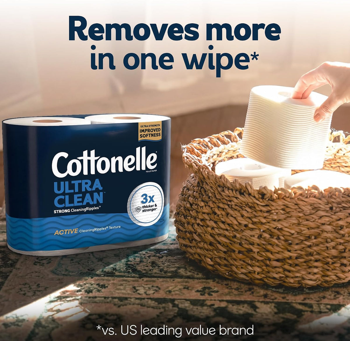 Cottonelle Ultra Clean Toilet Paper, 24 Family Mega Rolls - view 3