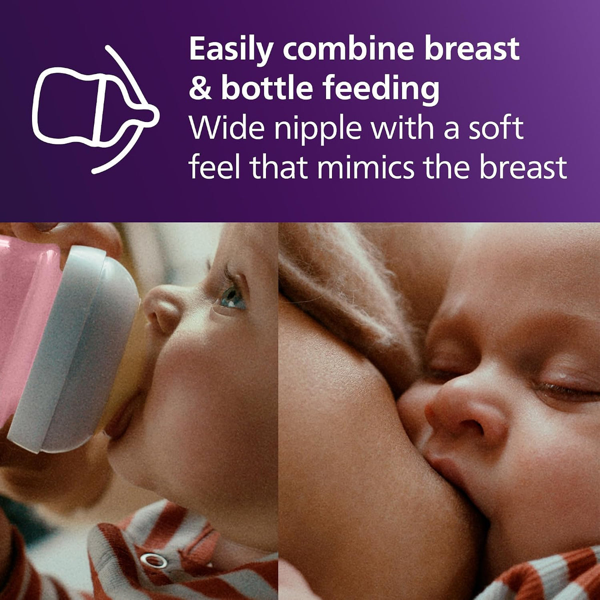 Philips Avent Natural Baby Bottles, Slow Flow, 4 oz (120 ml), Pack of 4 - view 5
