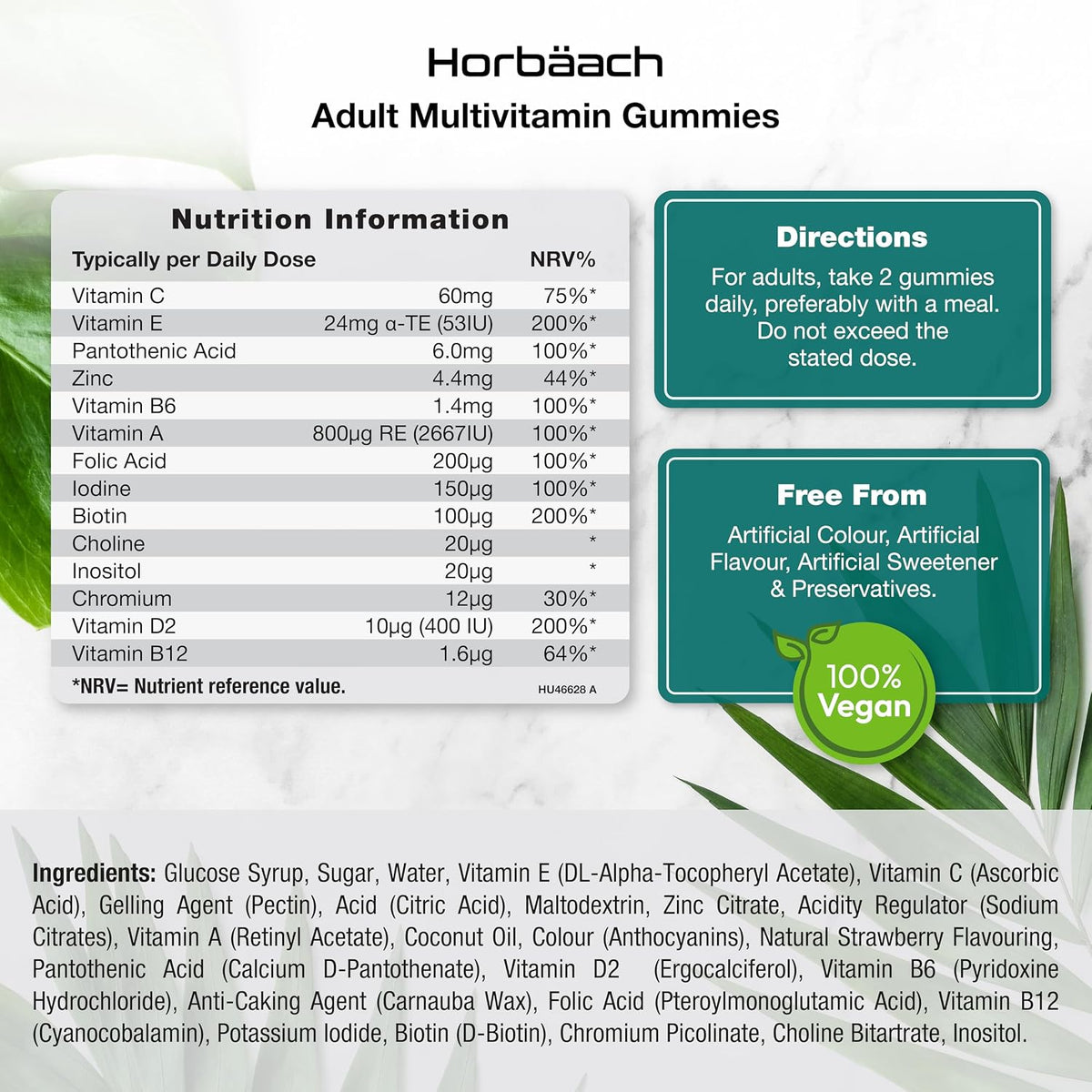 Horbaach Adult Multivitamin Gummies, Strawberry Flavour, 120 Count - view 3