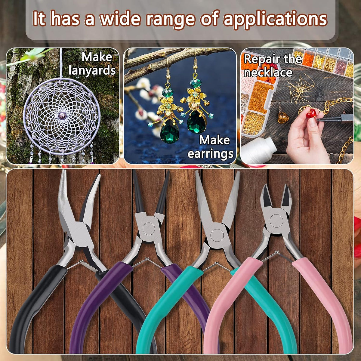 URSKYTOUS 4-Piece Jewellery Pliers Set for Jewellery Making - view 2
