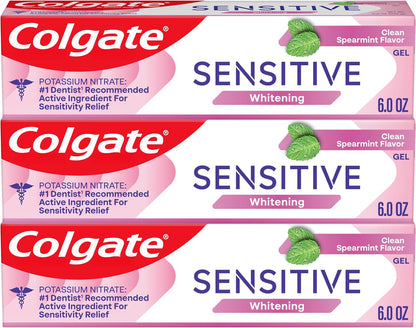 Colgate Sensitive Whitening Max Strength Toothpaste, Fresh Mint, 6 oz, Pack of 3