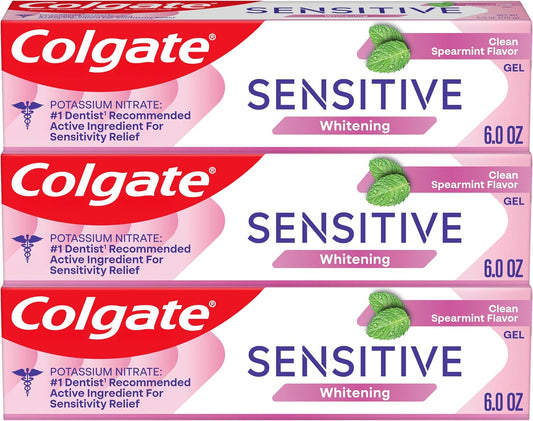 Colgate Sensitive Whitening Max Strength Toothpaste, Fresh Mint, 6 oz, Pack of 3