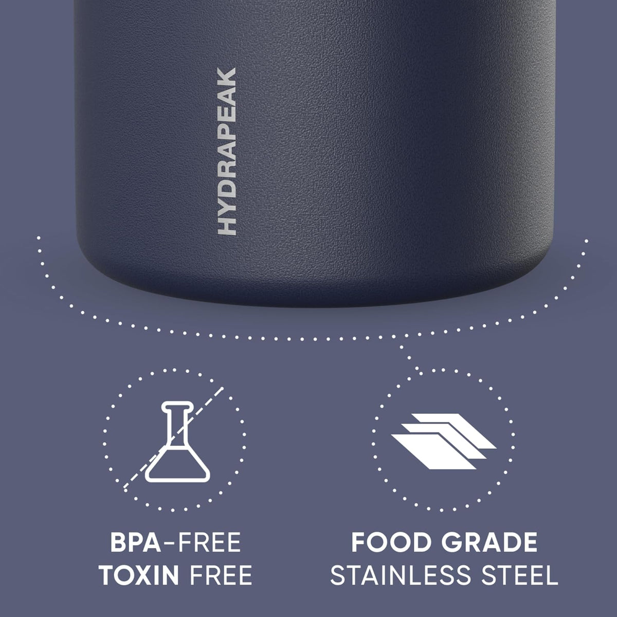 Hydrapeak 25 oz Stainless Steel Vacuum Insulated Food Jar, Navy - view 5