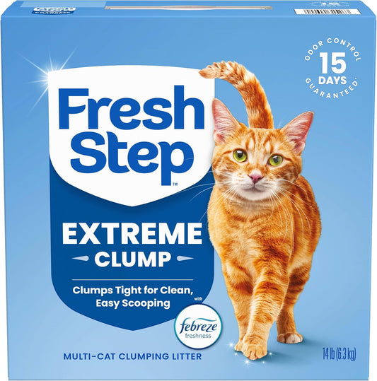 Fresh Step Extreme Multi Cat Clumping Litter, Mountain Spring, 14 lb