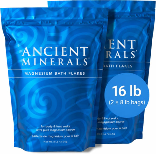 Ancient Minerals Magnesium Bath Flakes, Zechstein Magnesium Chloride, 16 lb