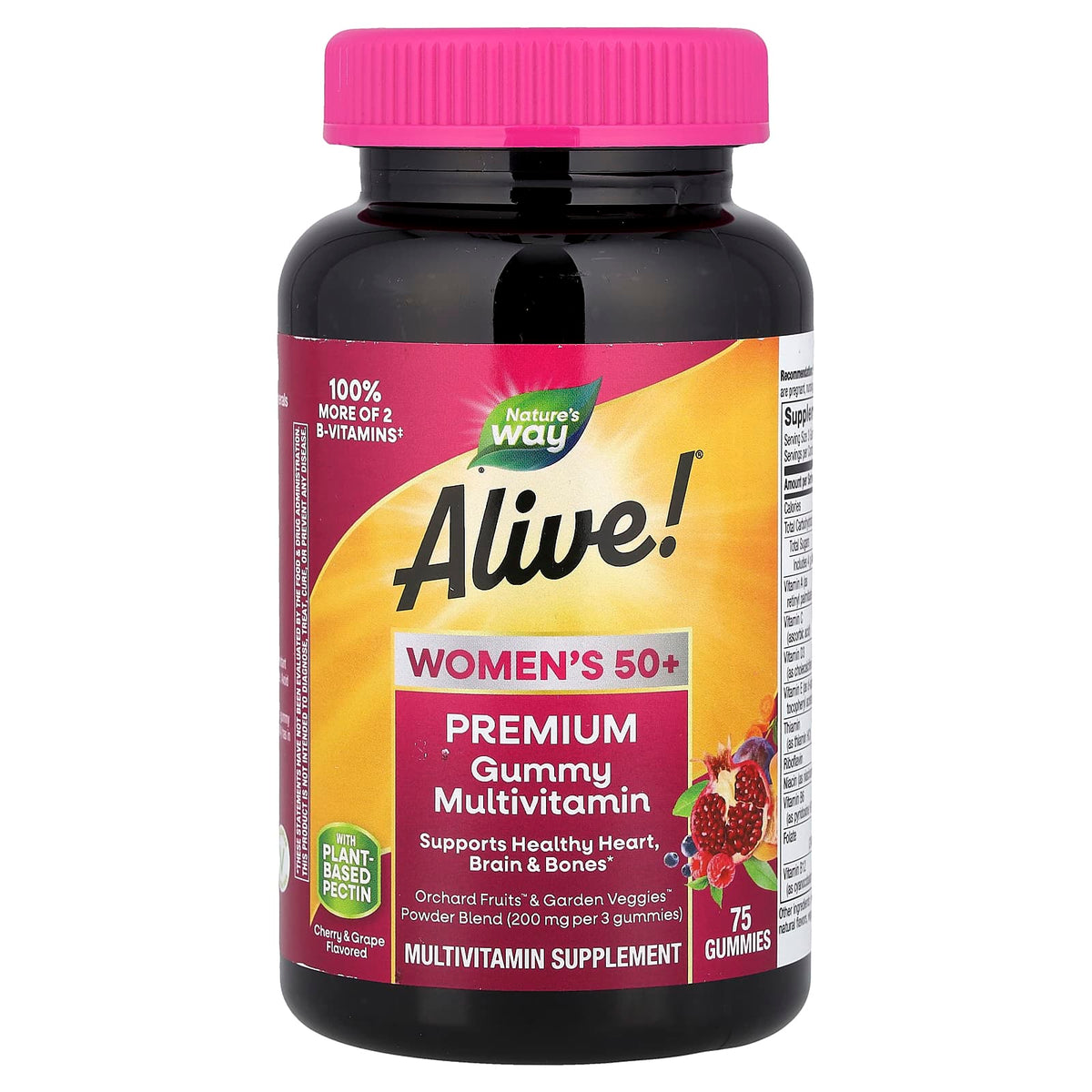 Nature's Way Alive! Women's 50+ Gummy Multivitamin, Cherry & Grape, 75 Gummies — product view