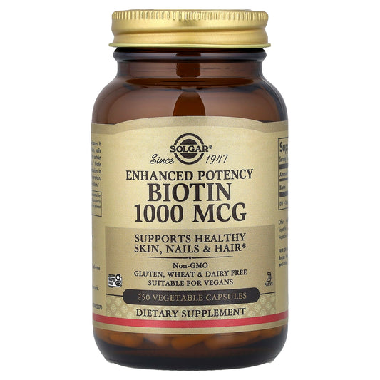 Solgar Biotin, 1,000 mcg, 250 Vegetable Capsules