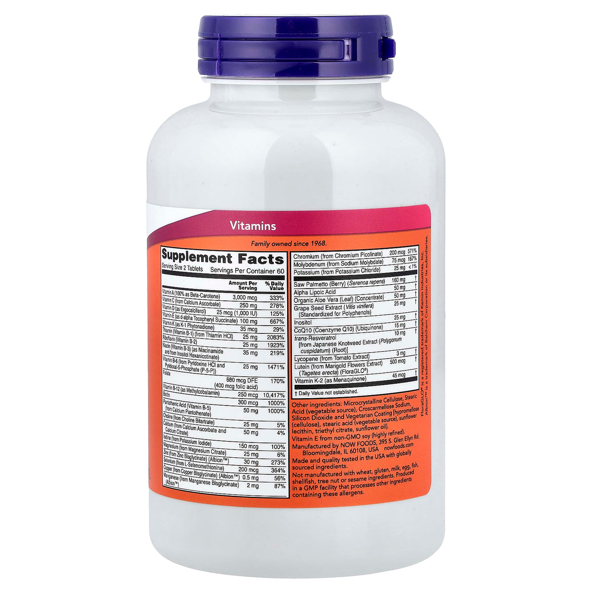 NOW Foods ADAM Superior Men's Multi, 120 Tablets - view 2