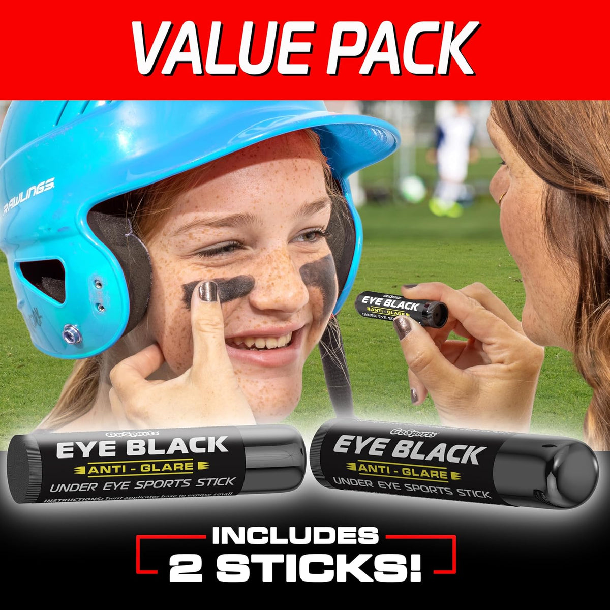 GoSports Anti-Glare Eye Black Sports Sticks, Pack of 2 - view 5