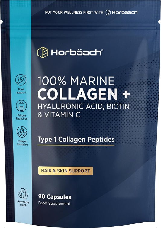 Horbäach Marine Collagen Capsules with Hyaluronic Acid, Biotin and Vitamin C