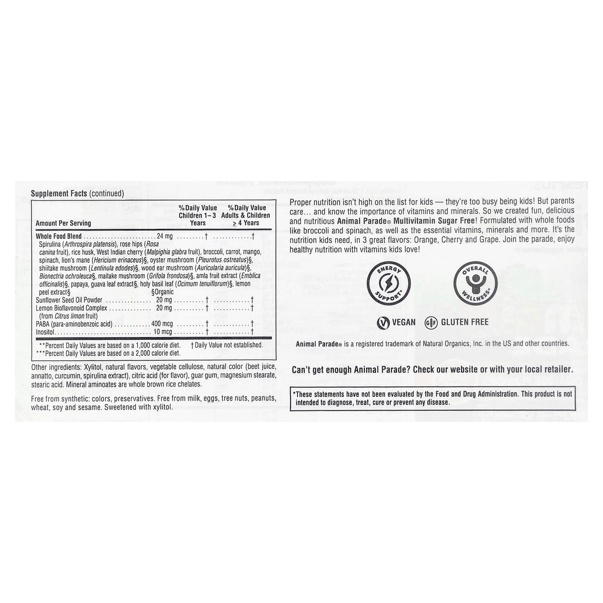 NaturesPlus Animal Parade Kids Multivitamin, Cherry, Grape & Orange, 90 Tablets - view 3