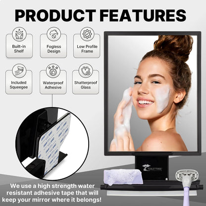 ToiletTree Products Fogless Shower Mirror with Squeegee, Tall - view 5