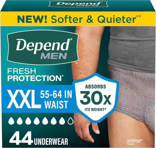 Depend Fresh Protection Incontinence Underwear for Men, XXL, 44 Count
