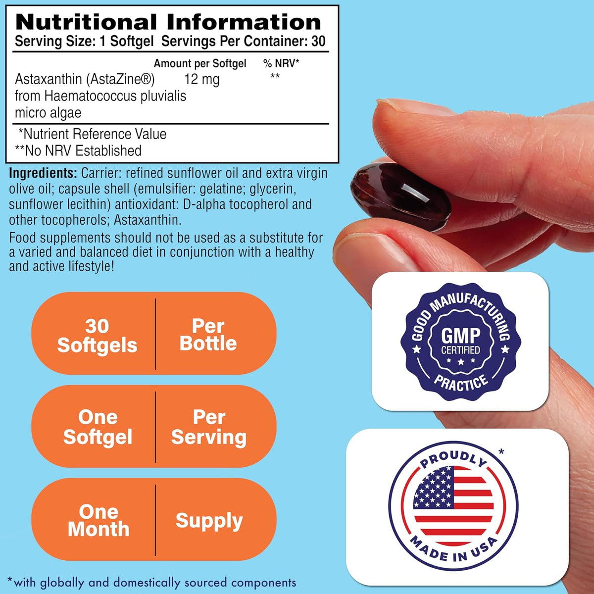 Health Thru Nutrition Astaxanthin Triple Strength 12 mg 30 Softgels - view 2