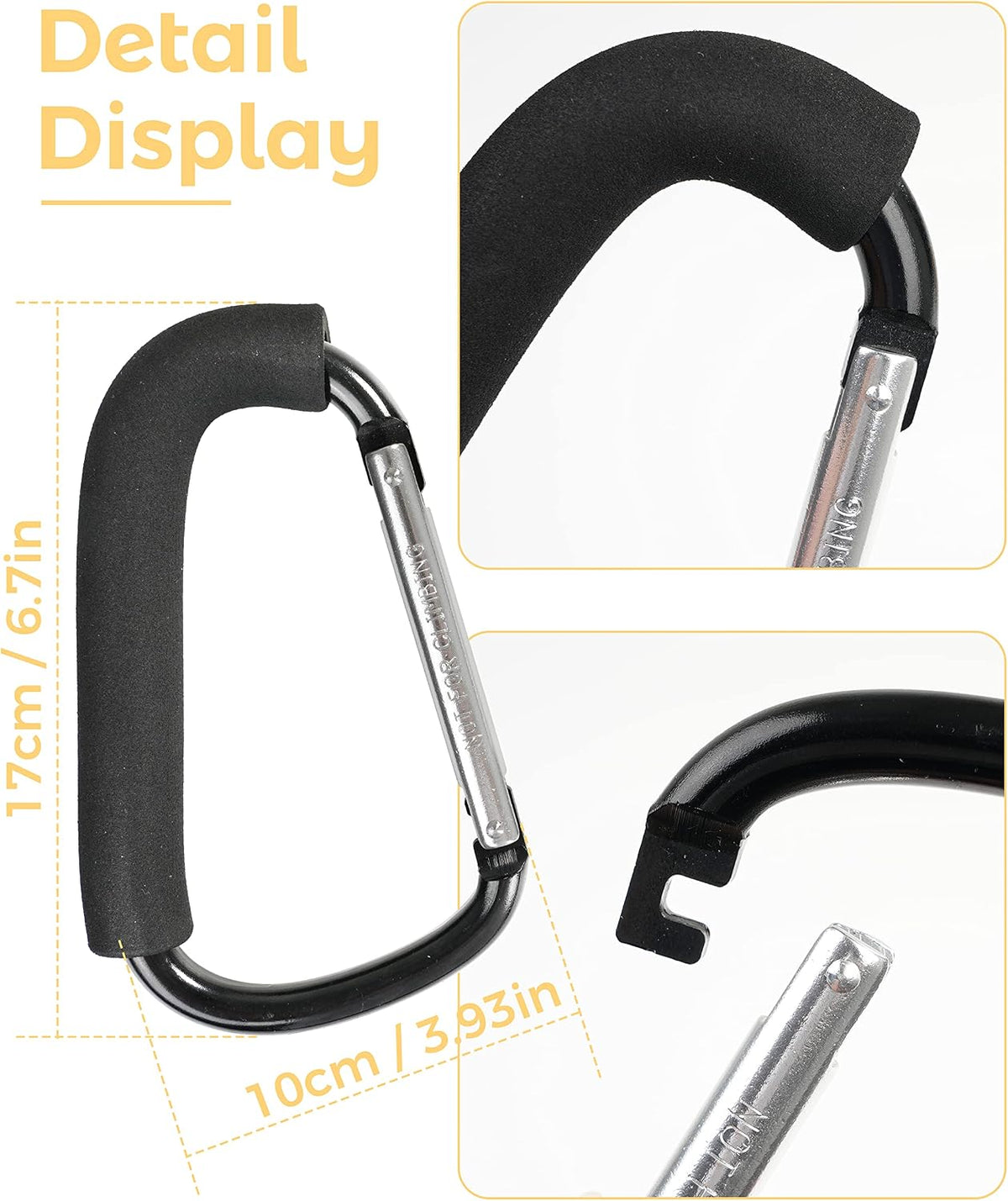 DF DUALFERV Large Pushchair Hooks, 6.3 Inch, 2 Pack - view 4