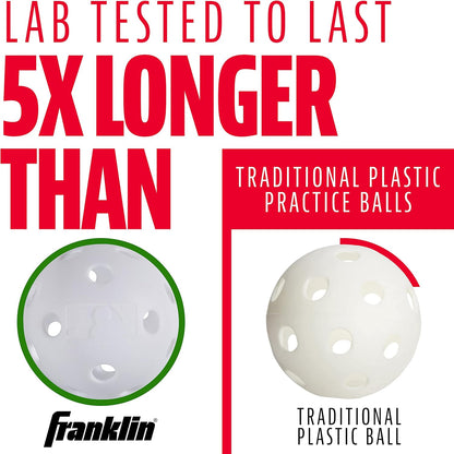 Franklin Sports Plastic Practice Baseballs, 6 Pack, White - view 4
