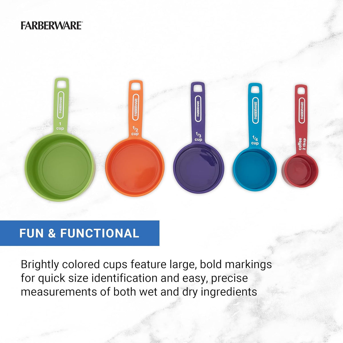 Farberware 5-Piece Plastic Measuring Cup Set with Coffee Scoop - view 4