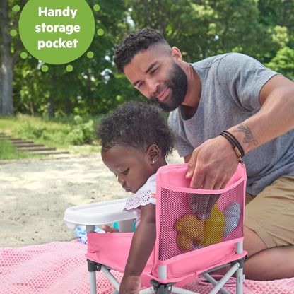 Bright Starts Pop 'N Sit Portable Booster Seat, Pink, 6 Months to 3 Years - view 4
