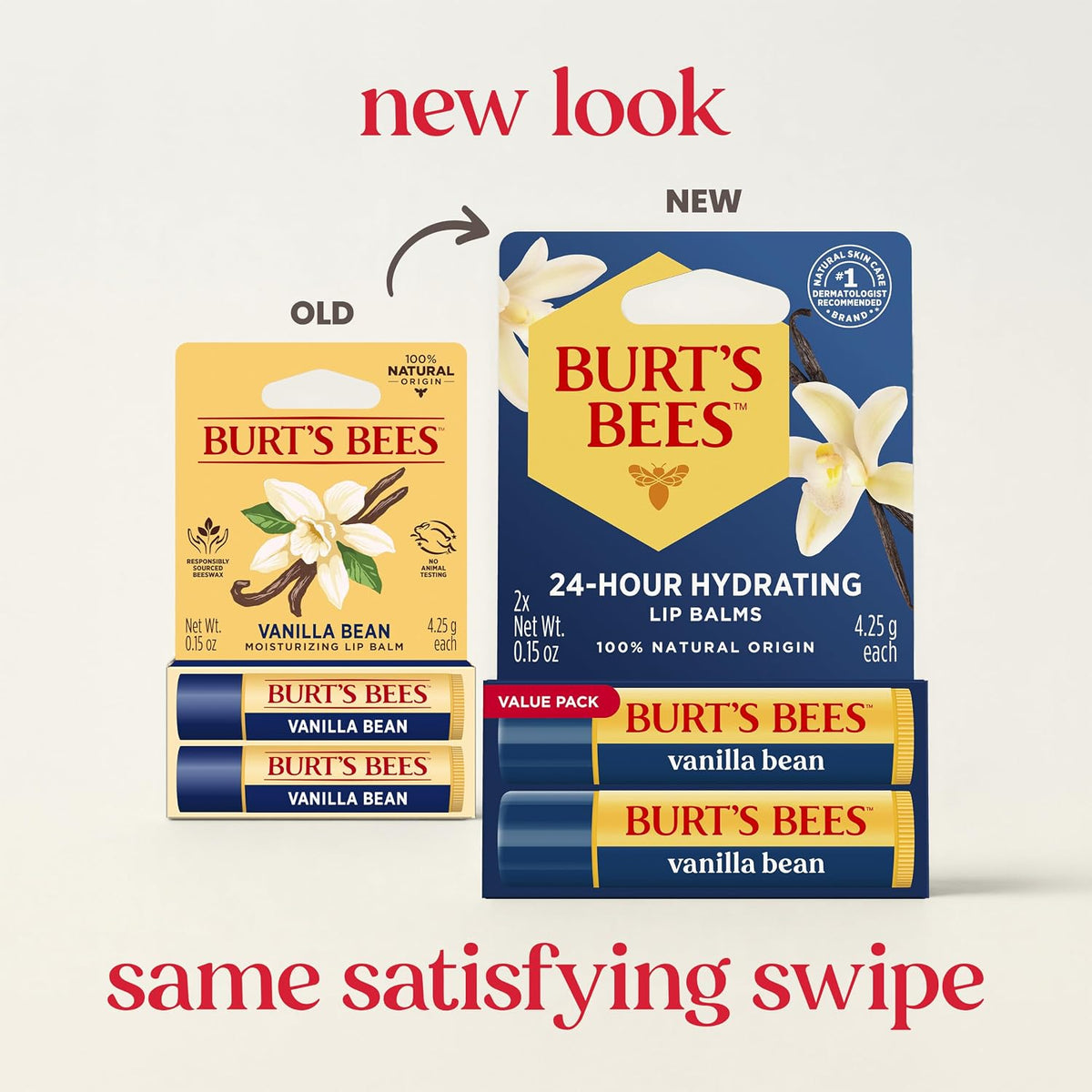 Burt's Bees Vanilla Bean Moisturising Lip Balm, Pack of 2 — alternate product view