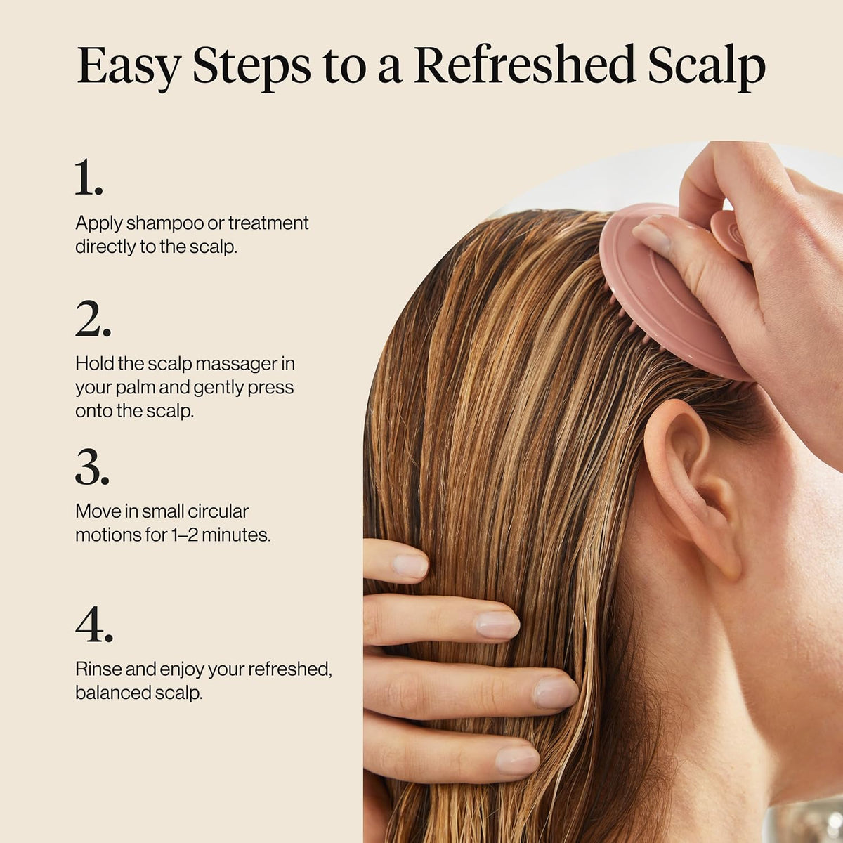 Kitsch Scalp Massager Shampoo Brush, Terracotta - view 6