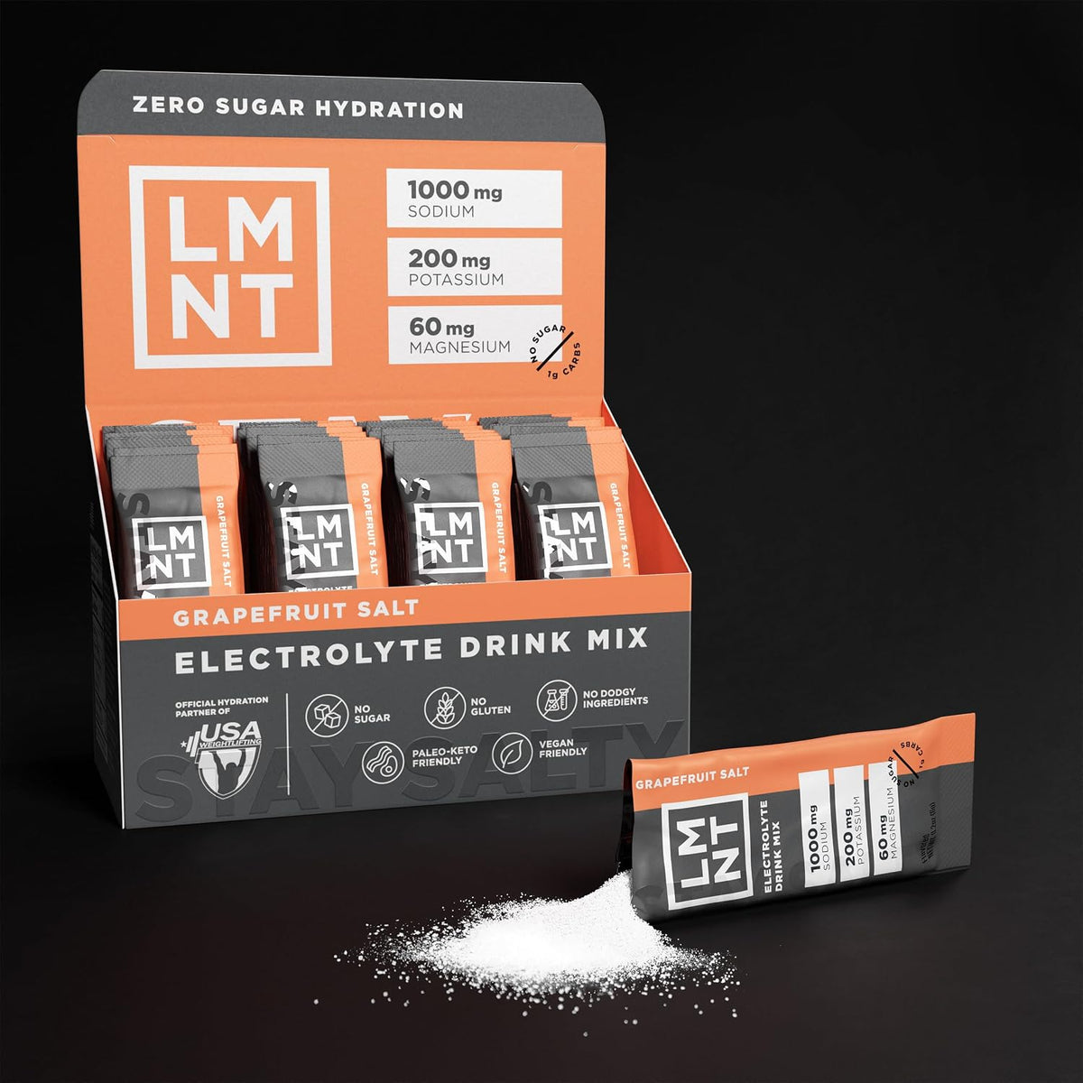 LMNT Zero Sugar Electrolyte Drink Mix Grapefruit Salt 30 Count - view 4