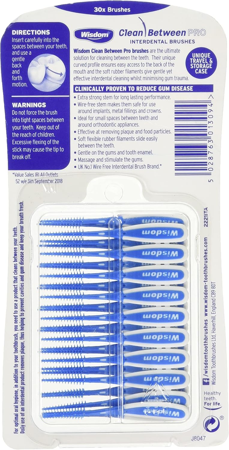 Wisdom Clean Between Pro Interdental Brushes Fine, Pack of 3, 90 Count - view 2