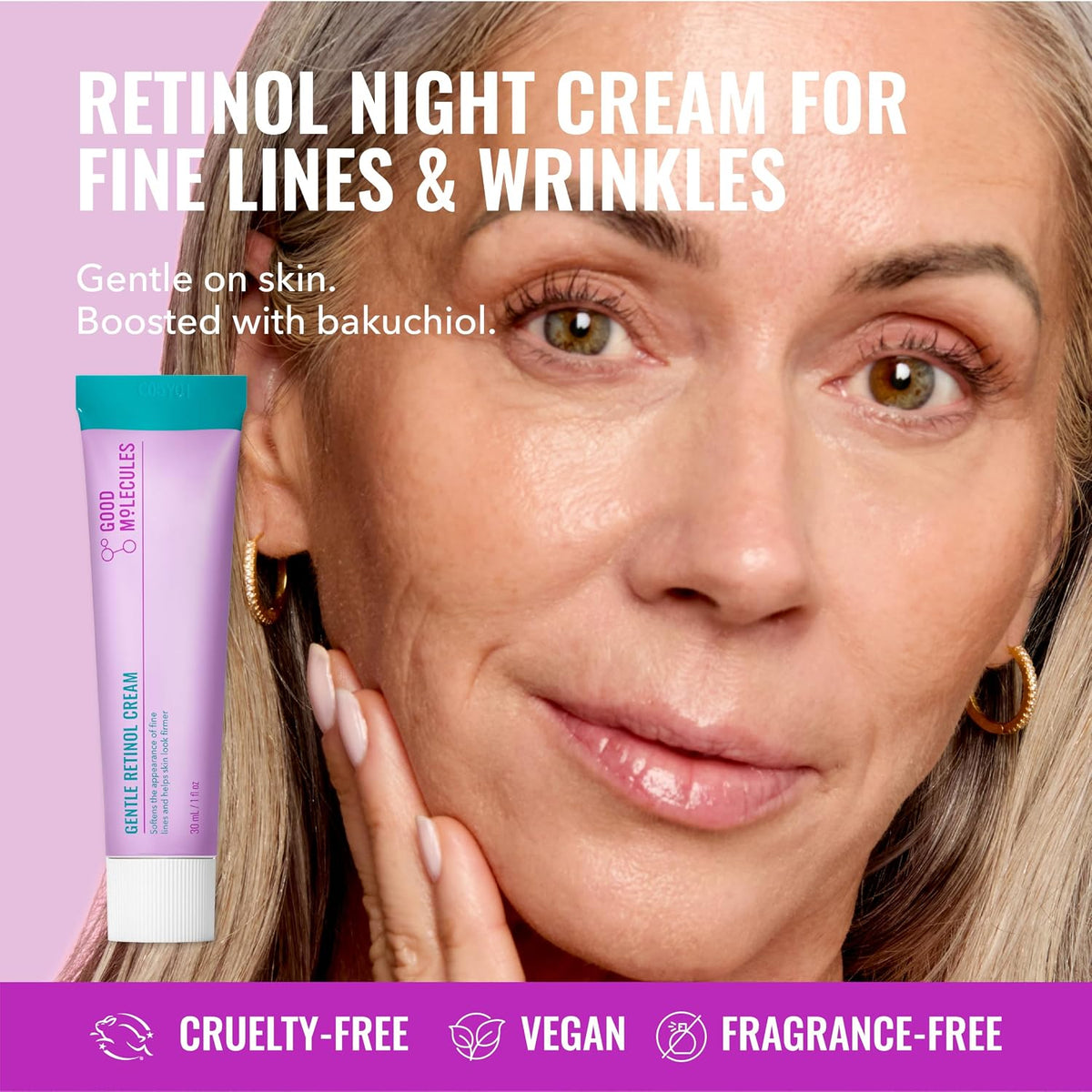 Good Molecules Gentle Retinol Cream, Night Cream for Face, 1 fl oz — alternate product view