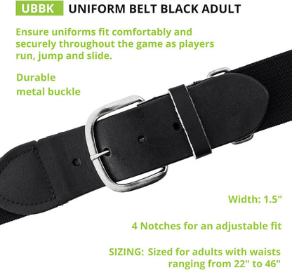 Champion Sports Baseball and Softball Uniform Belt, Black, Adult 22-46 Inches - view 2