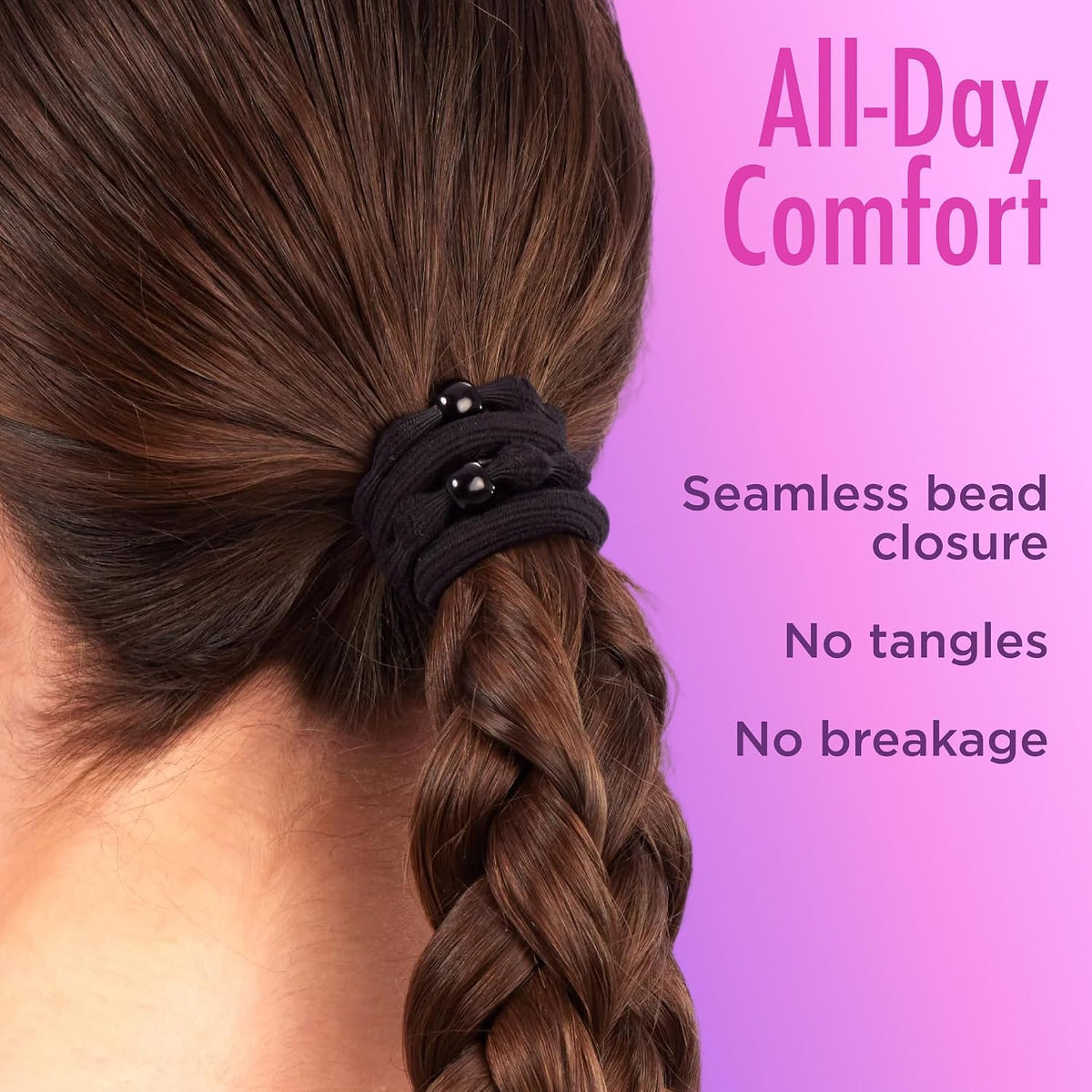 Goody Ouchless Forever Hair Elastics, Black - 10 Count - view 4
