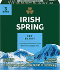 Irish Spring IcyBlast Cool Refreshment Deodorant Soap, 113 g (4 oz), Pack of 3