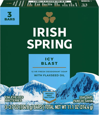 Irish Spring IcyBlast Cool Refreshment Deodorant Soap, 3 x 113 g