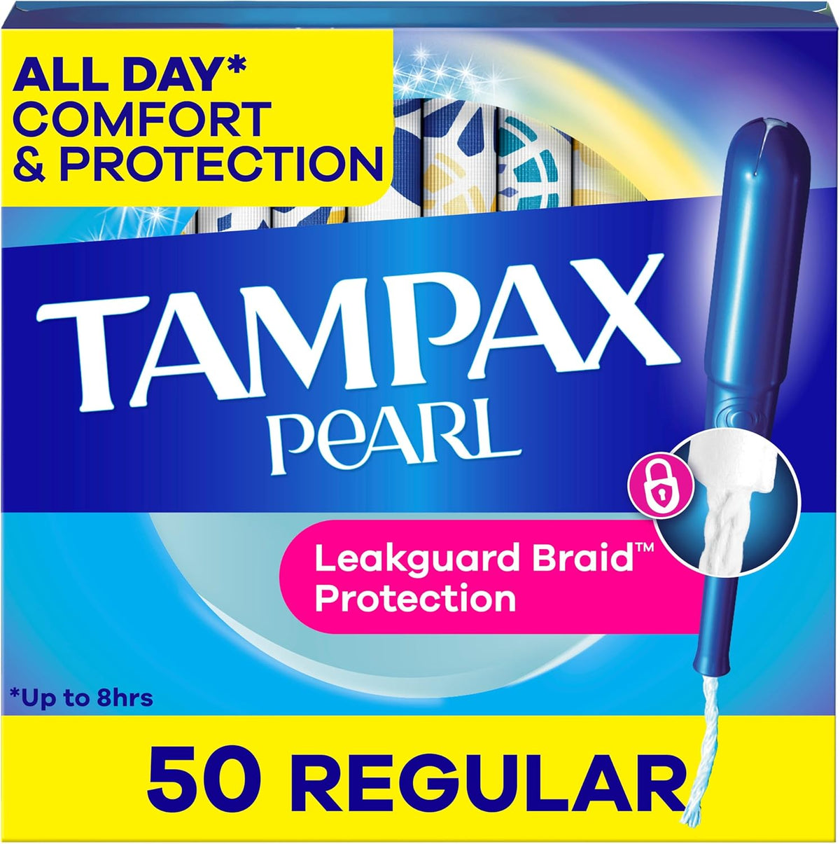 Tampax Pearl Tampons, Regular Absorbency, Unscented, 50 Count — product view